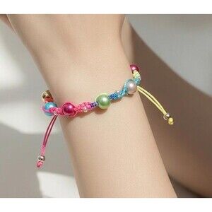 New Handmade Beaded Braided Charm Bracelet Multicolor Women’s